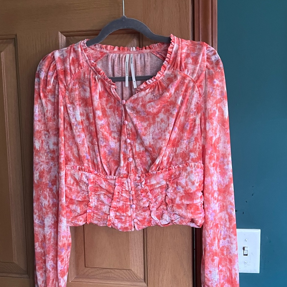 Anthropologie Femme Ruched Cropped Top